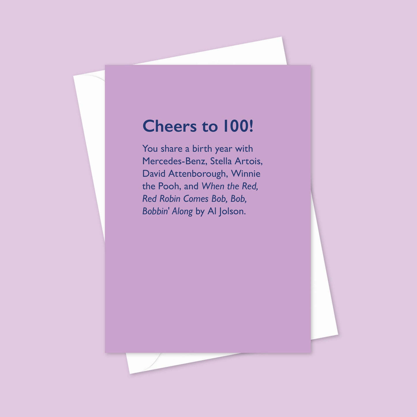 100th Birthday Milestone A6 Blank Greetings Card