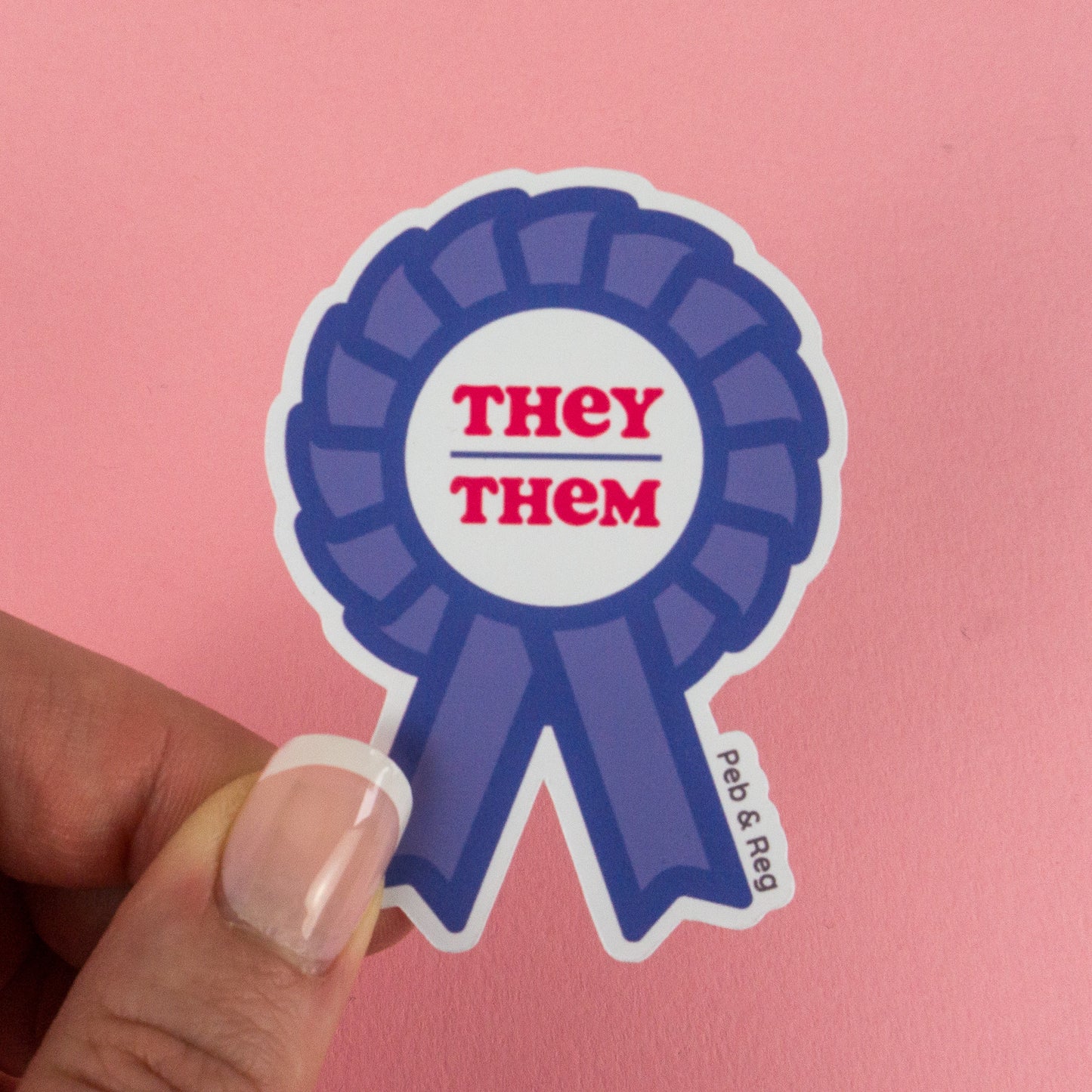 They / Them Pronouns Rosette Diecut Sticker