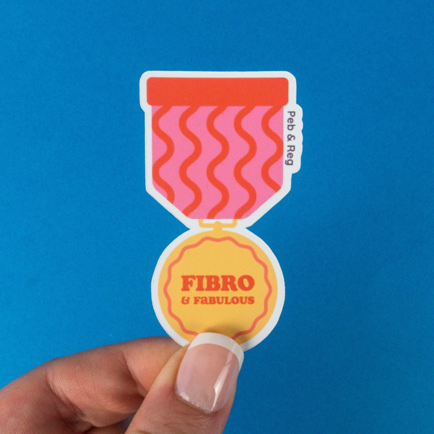 Fibro and Fabulous Medal Diecut Sticker