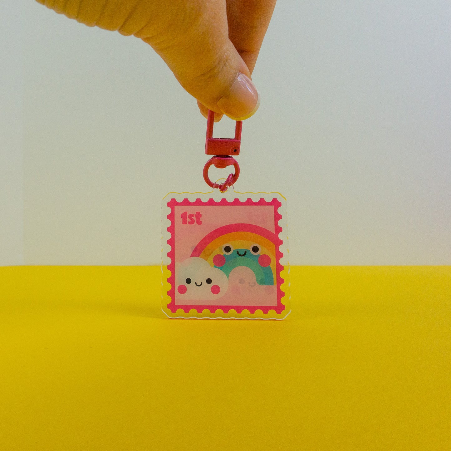Seconds 1st Class Rainbow Stamp Keyring