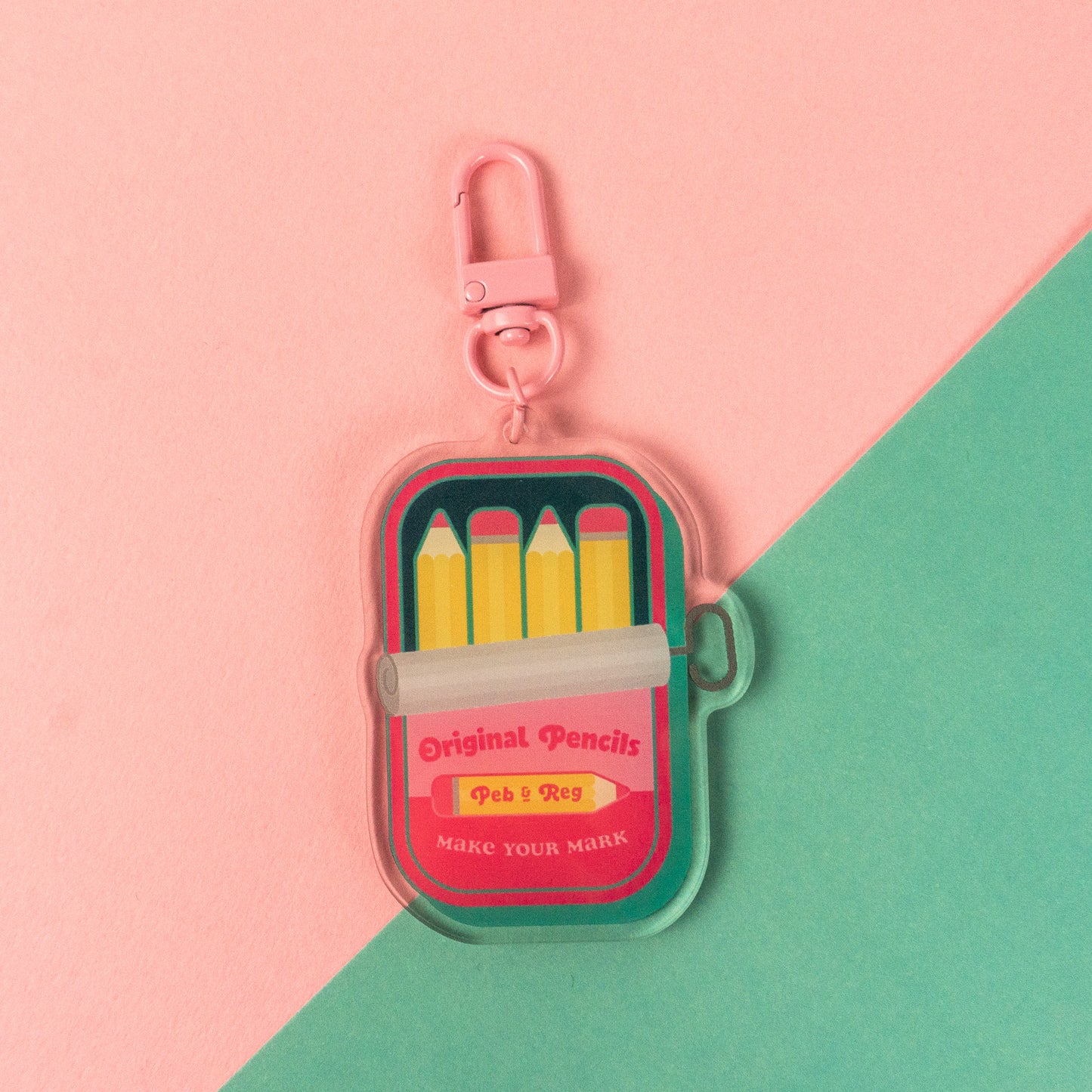 Pencil Sardines Tin Keyring