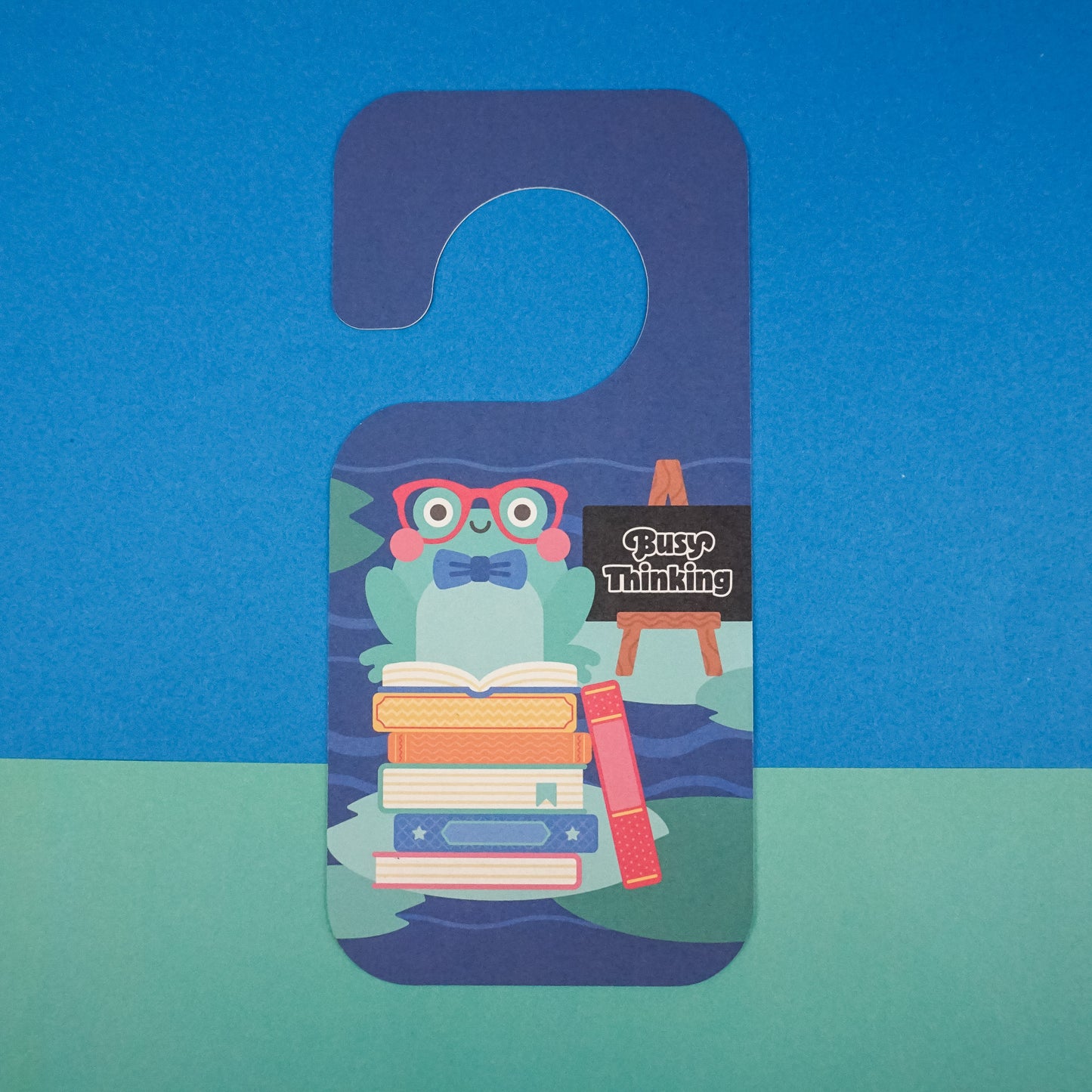 Busy Thinking Reading Frog Door Hanger