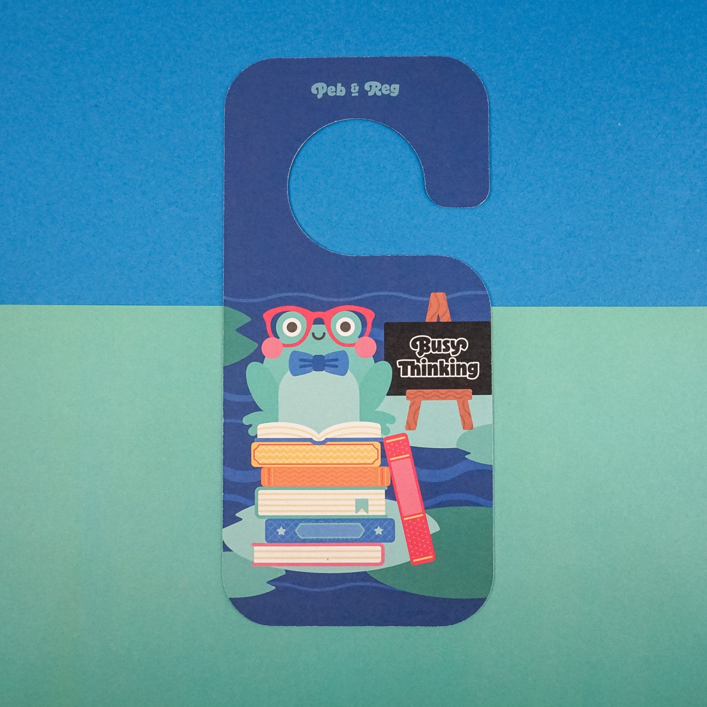 Busy Thinking Reading Frog Door Hanger