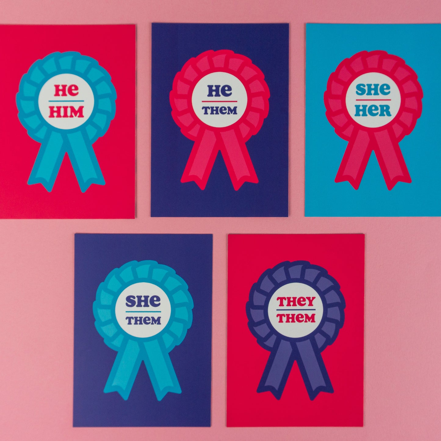 Seconds Pronoun Rosette Postcard Bundle
