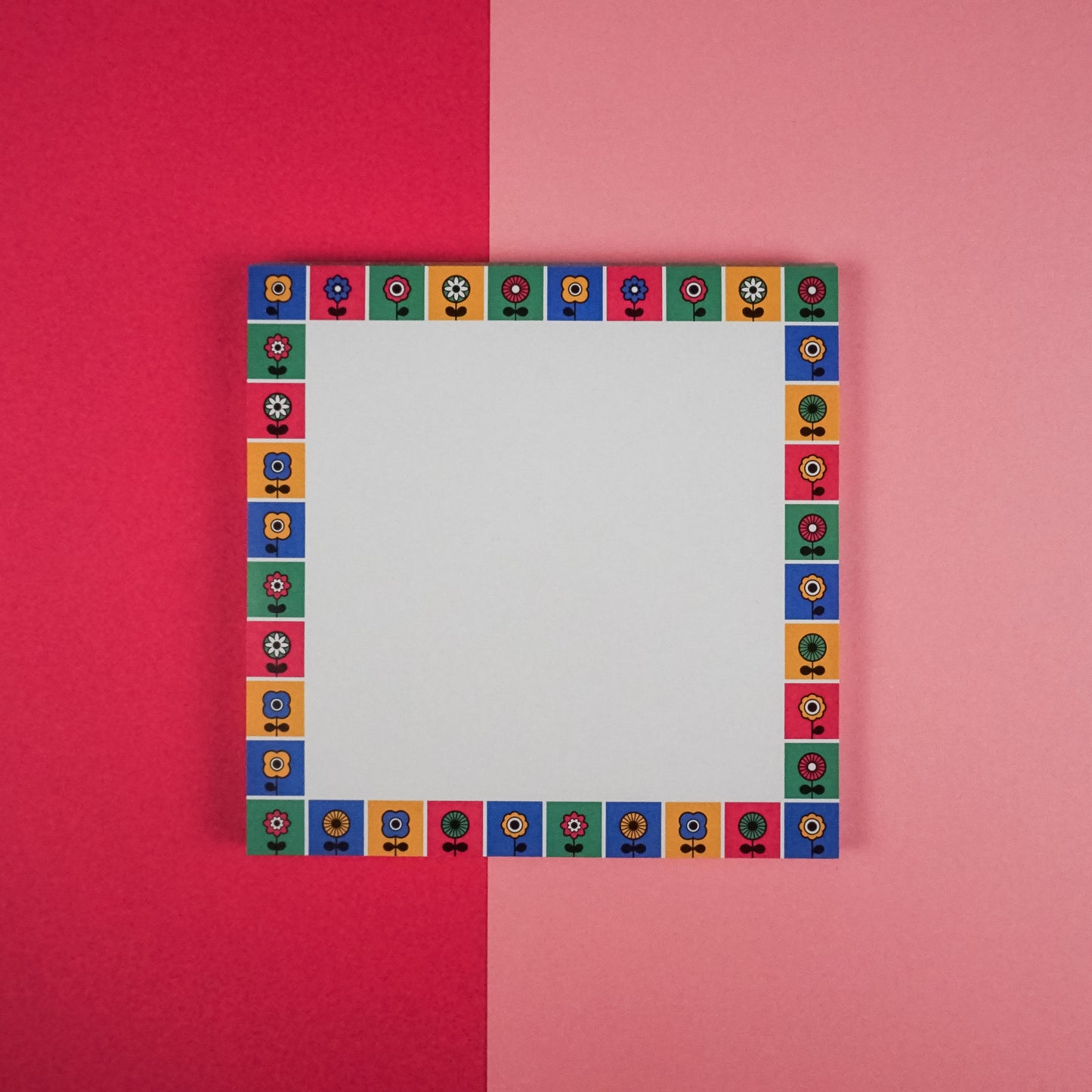 Retro Floral Square Notepad