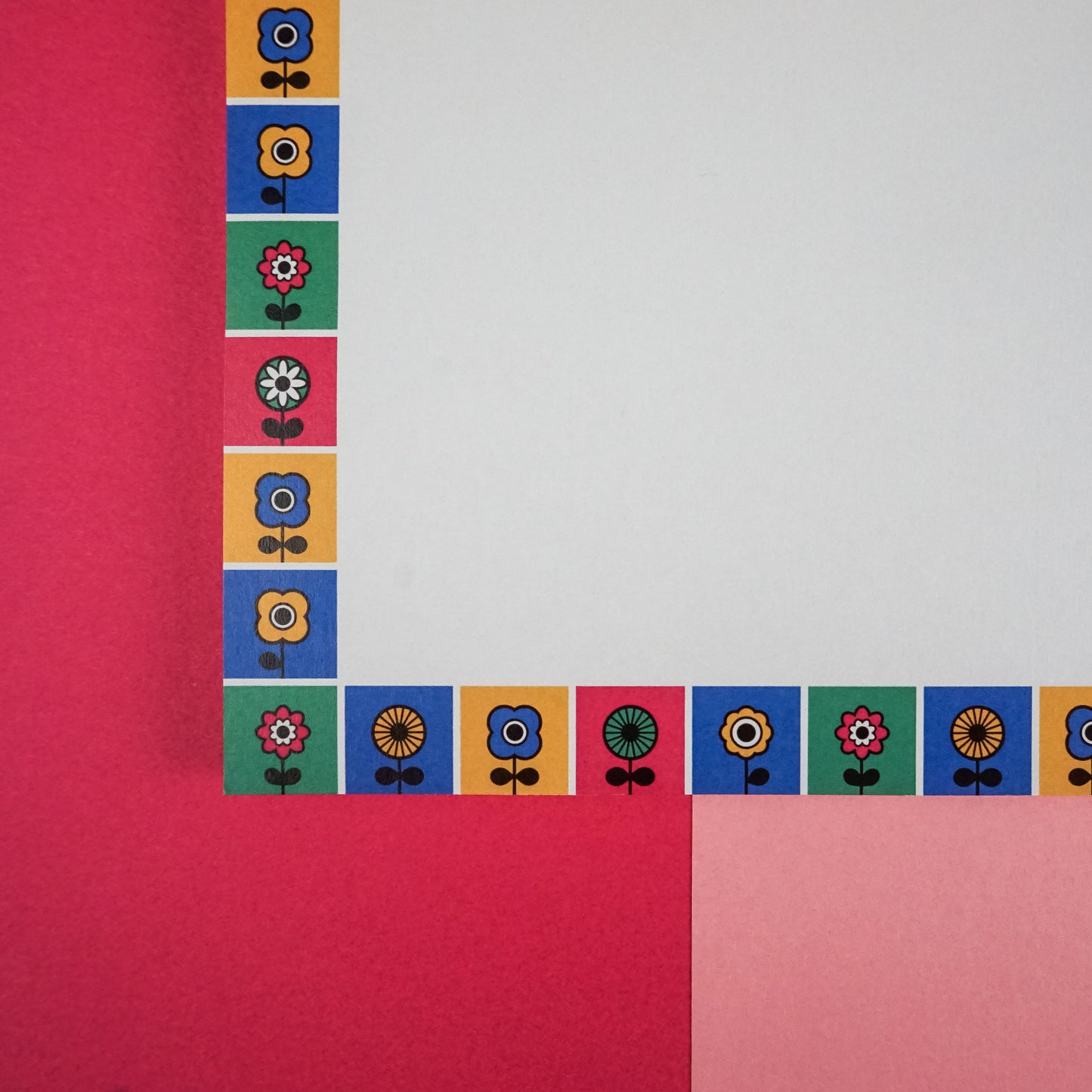 Retro Floral Square Notepad