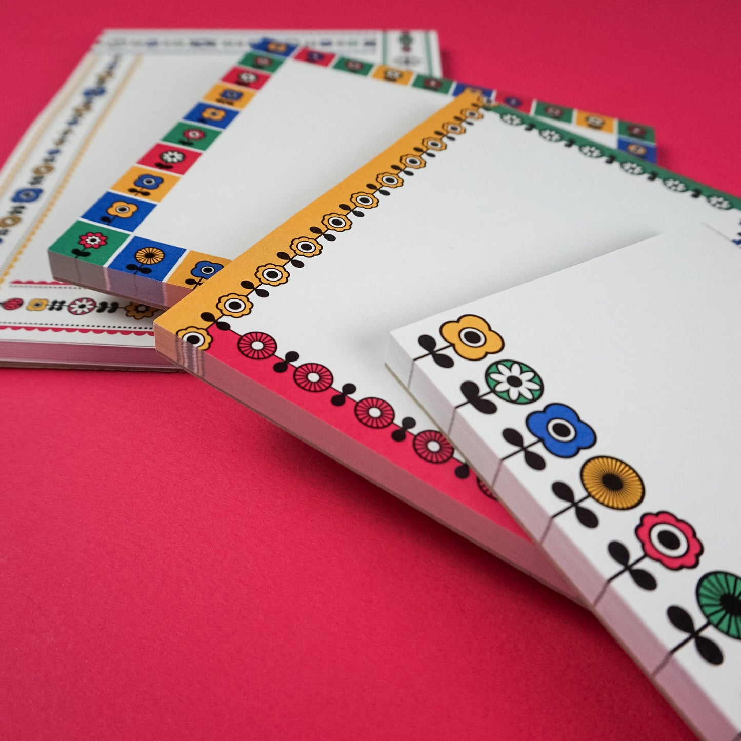 Retro Floral Square Notepad With Free Washi!