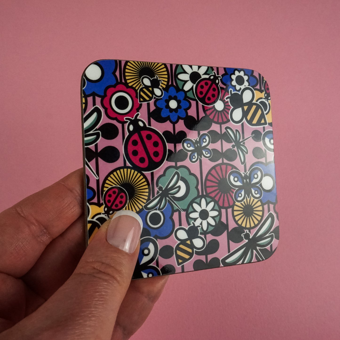 Retro Floral Insect Coaster