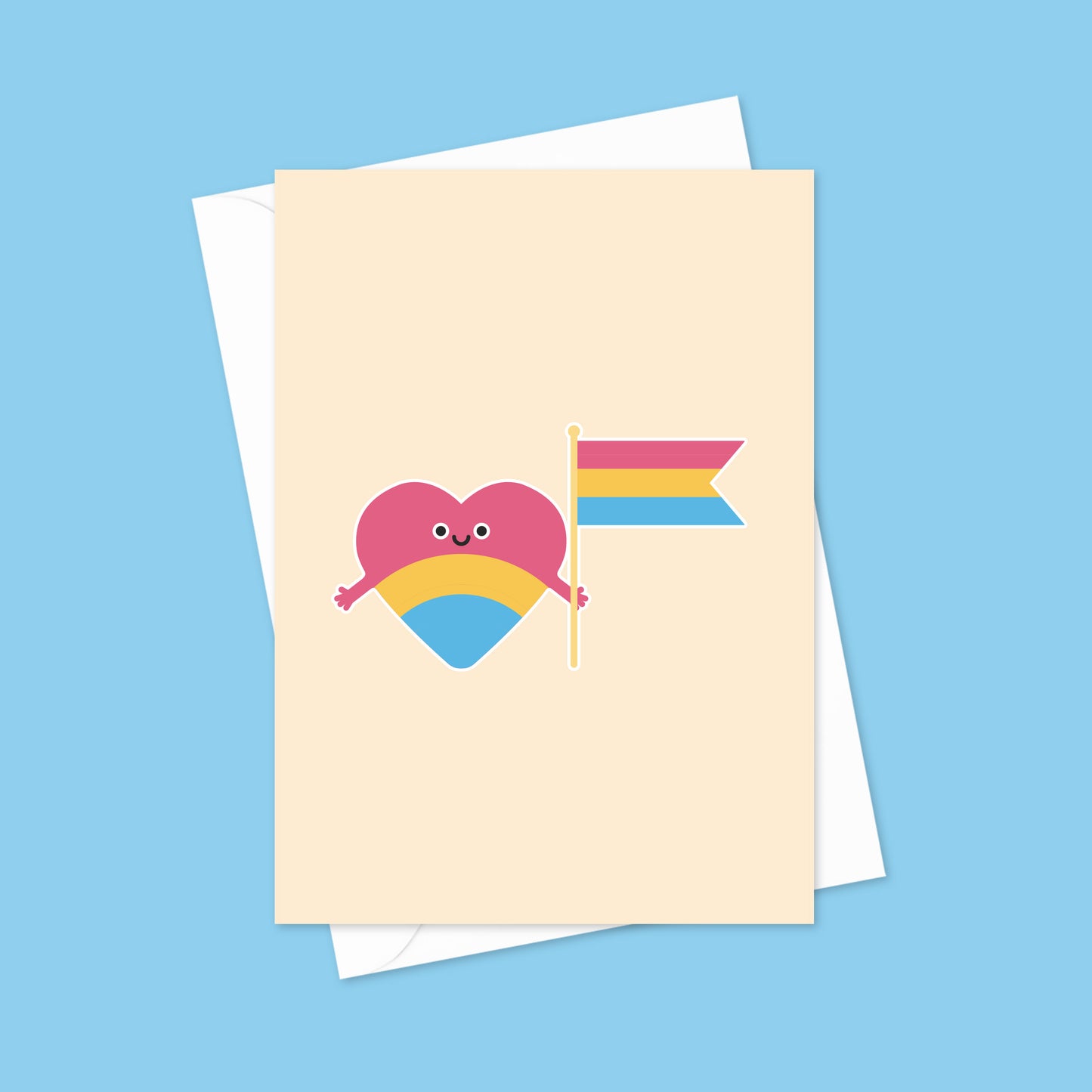 Pansexual Pride Hug A6 Blank Greeting Card