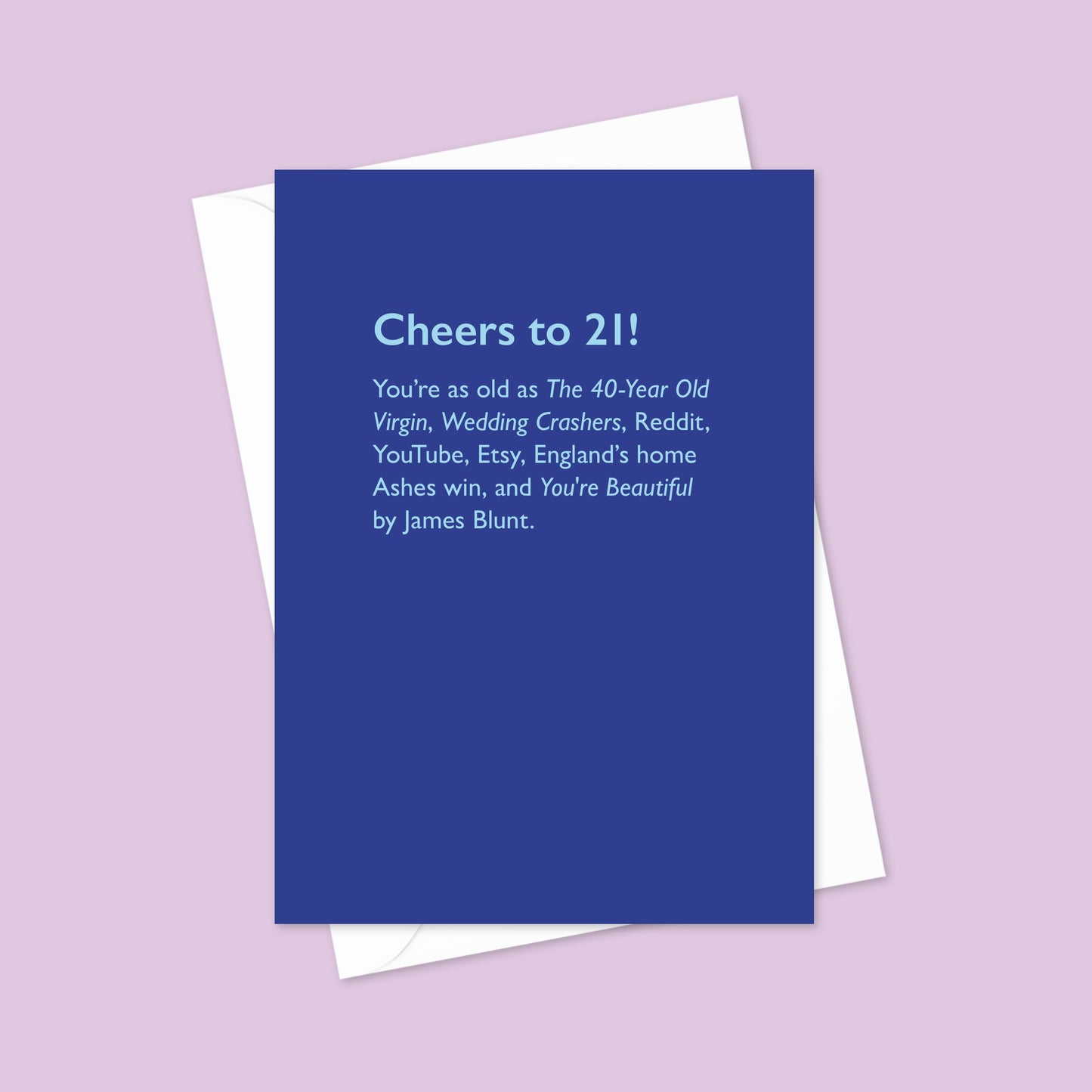 21st Birthday Milestone A6 Blank Greetings Card