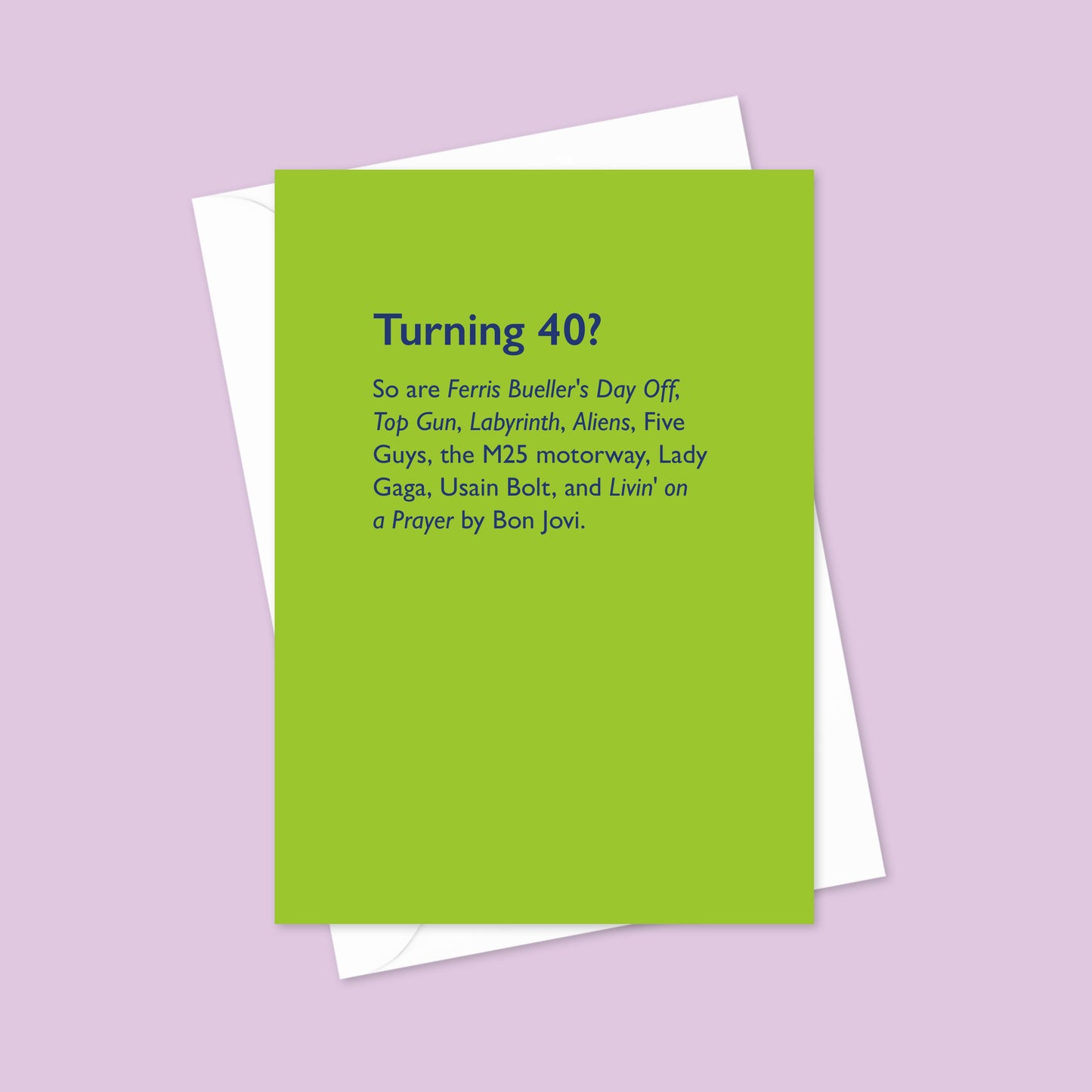 40th Birthday Milestone A6 Blank Greetings Card