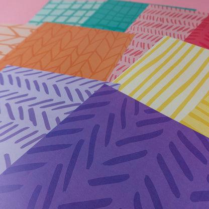 Hand Drawn Textures Deco Scrapbooking Paper (10 sheets)