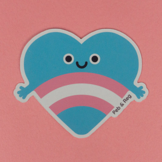 Transexual Pride Hug Diecut Sticker