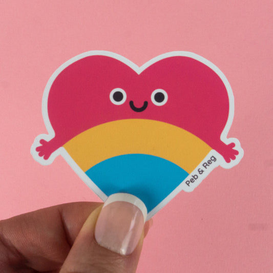 Pansexual Pride Hug Diecut Sticker