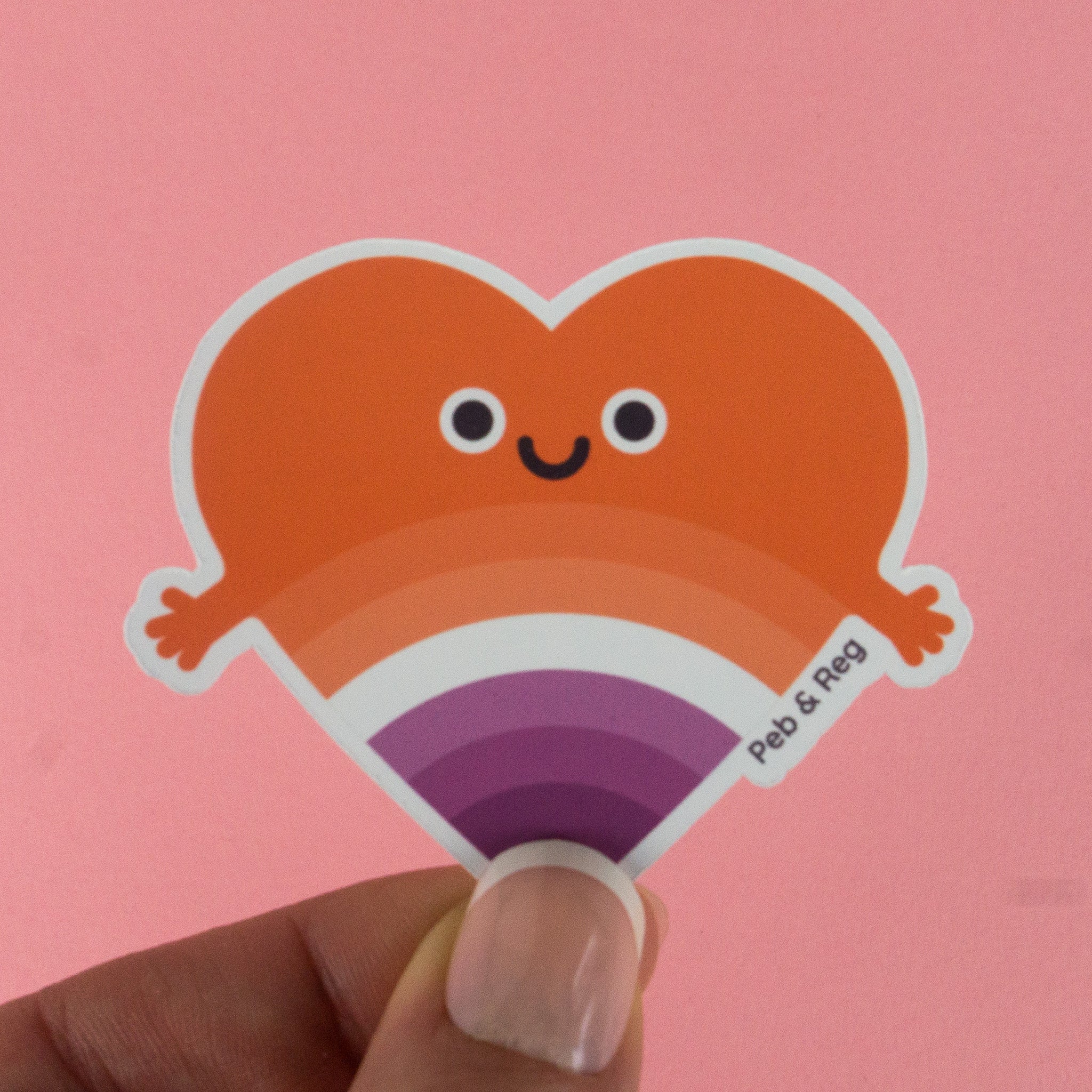 Lesbian Pride Hug Diecut Sticker – Peb & Reg