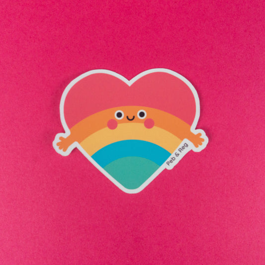Rainbow Hug Diecut Sticker