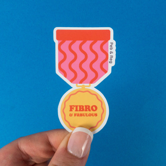 Fibro and Fabulous Medal Diecut Sticker