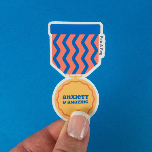 Anxiety and Amazing Medal Diecut Sticker