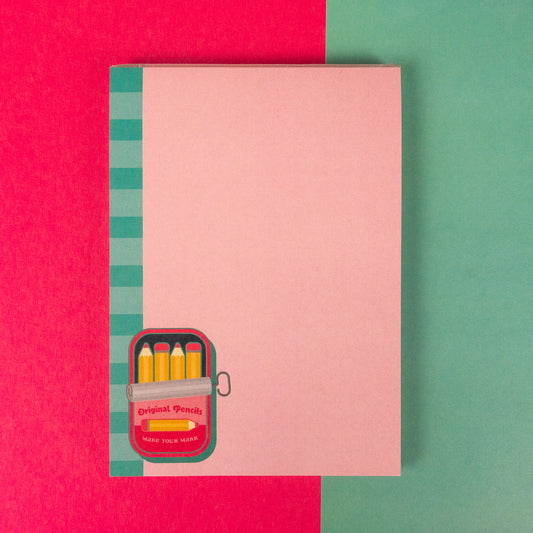 Pencil Sardines Tin A6 Notepad