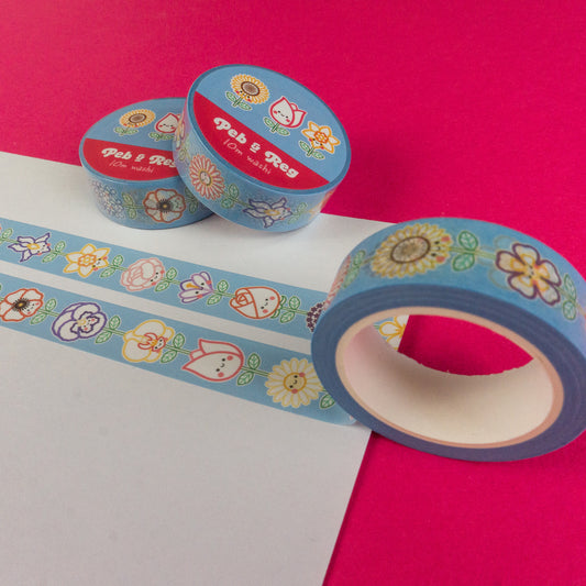 Flower Friends Vertical Washi Tape