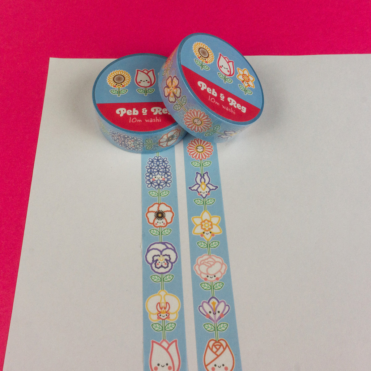 Flower Friends Vertical Washi Tape