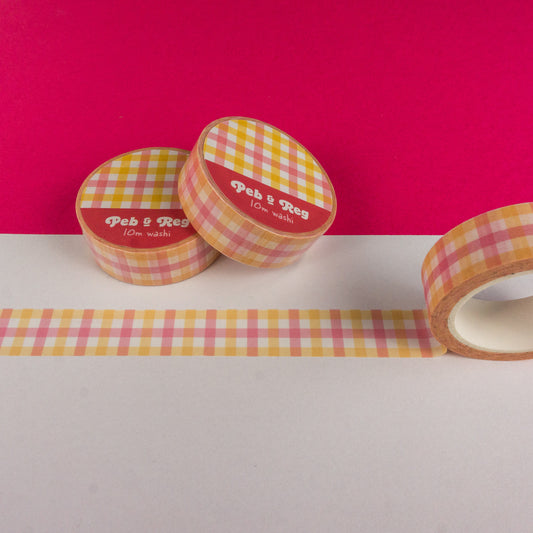 Pencil Bow Gingham Co-ordinating Washi Tape