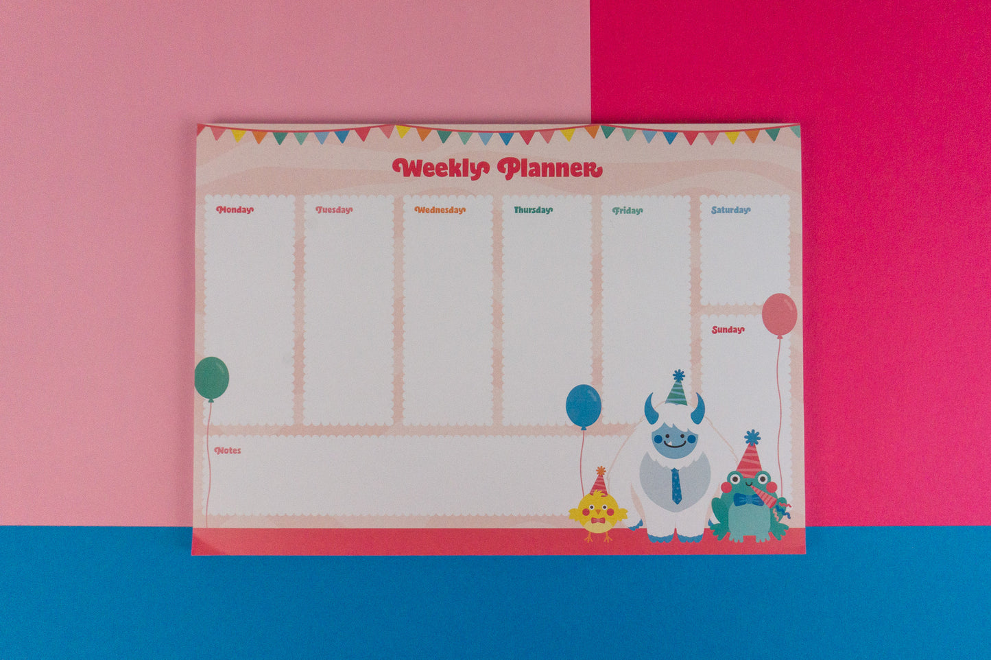 Party Celebration Weekly Planner A4 Notepad