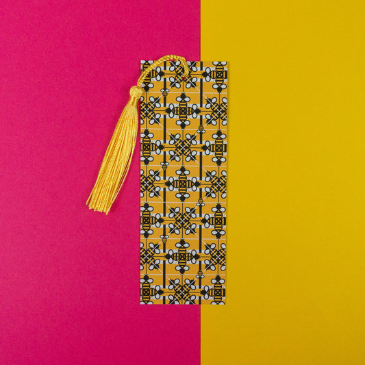 Retro Bee Tartan Bookmark