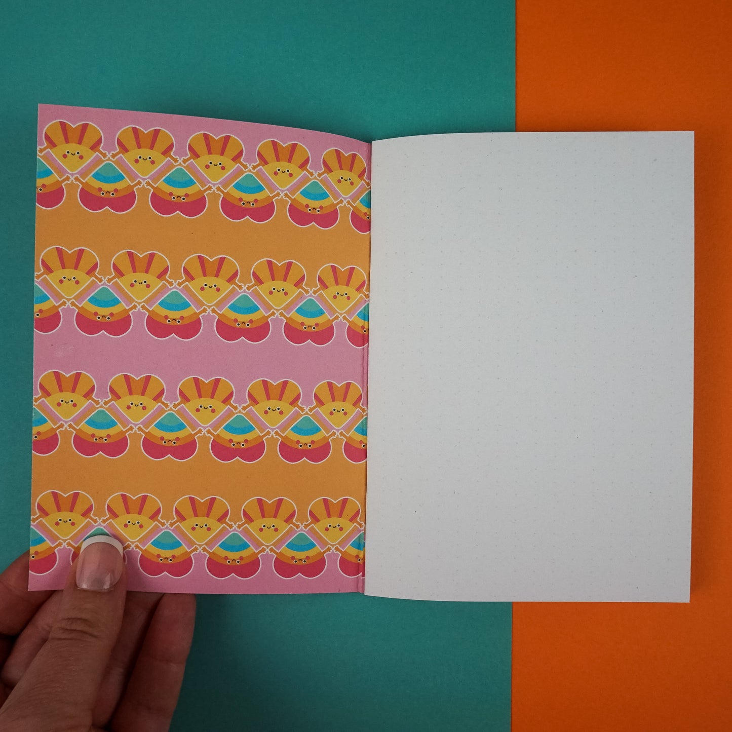 Rainbow and Sunshine Hugs A6 Perfect Bound Dotted Notebook