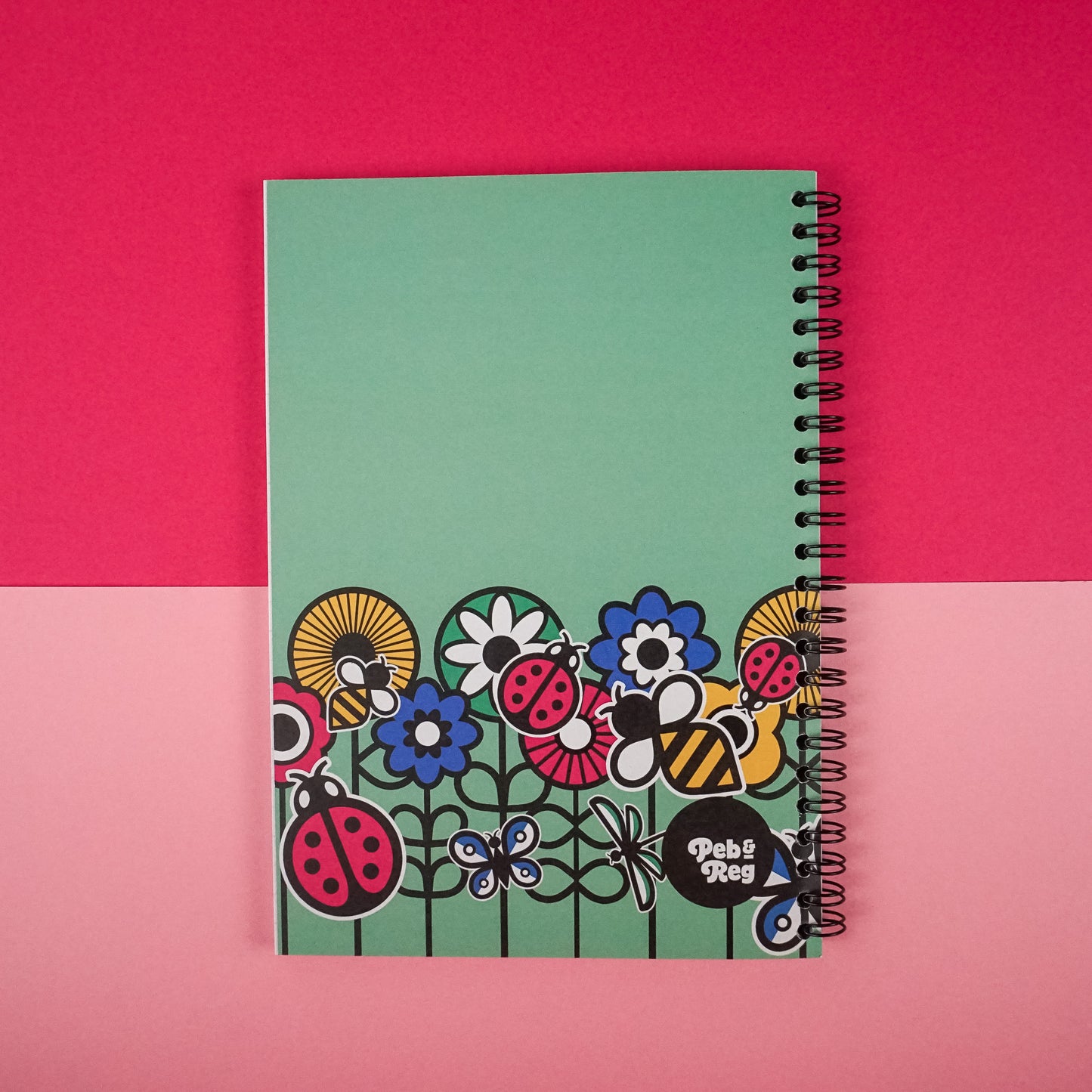 Retro Floral Insect A5 Spiral Lined Notebook