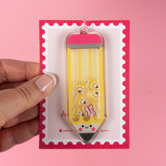 Pencil Friends Shaker Keyring