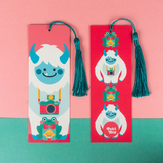 Yeti With Camera, Chick and Frog Bookmark