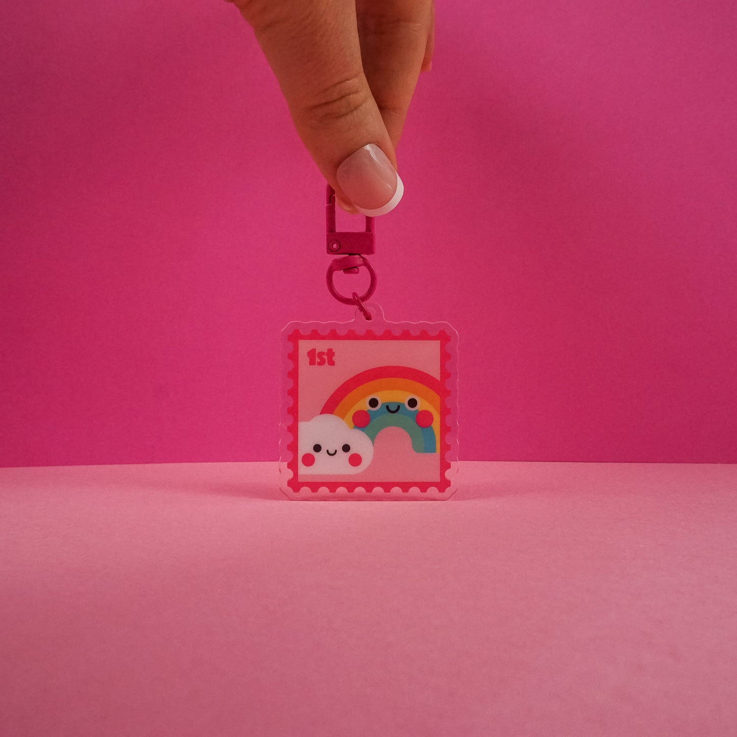 1st Class Rainbow Stamp Keyring