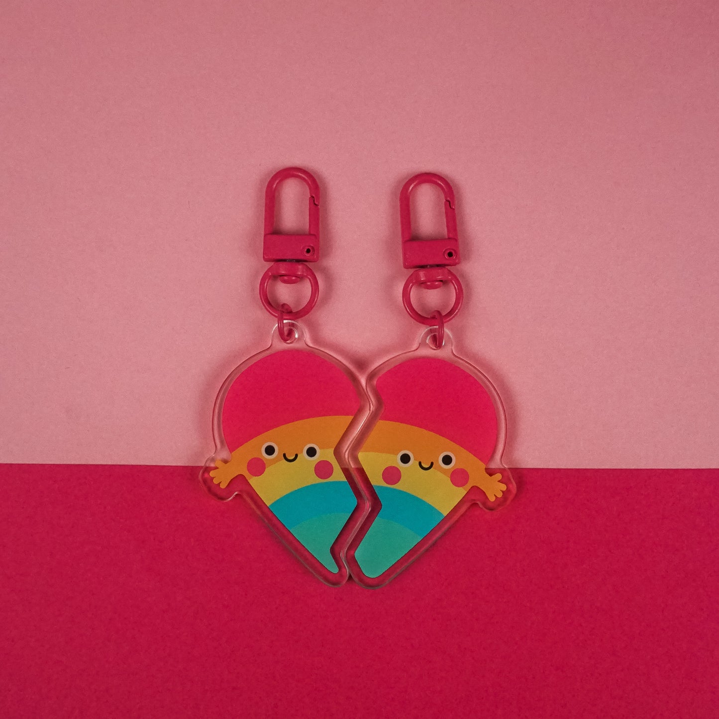 BFF Best Friends Rainbow Hug Keyrings