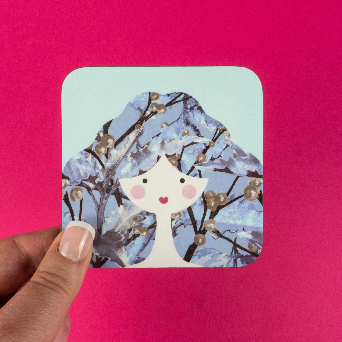 Seconds Light Blue Floral Lady Coaster