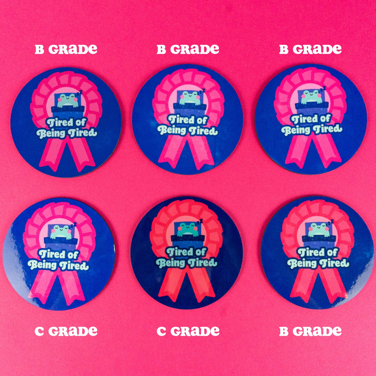 Seconds Tired of Being Tired Rosette Coaster