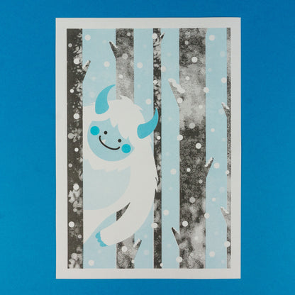 Seconds Yeti Tree Trunks Riso A4 Print