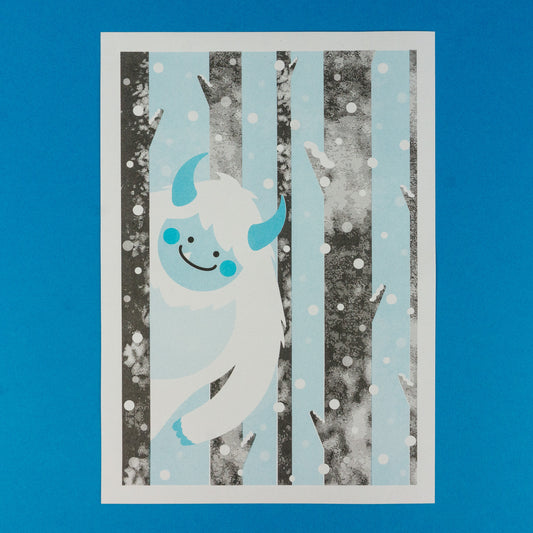 Seconds Yeti Tree Trunks Riso A4 Print