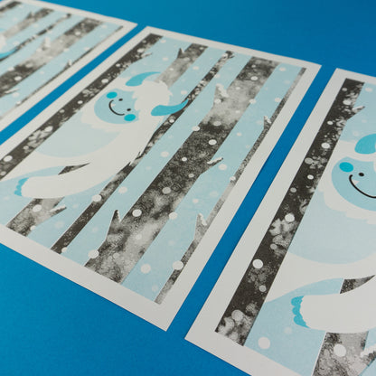 Seconds Yeti Tree Trunks Riso A4 Print