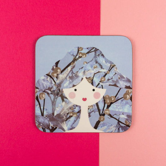 Blue Floral Lady Coaster