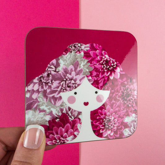Pink Floral Lady Coaster