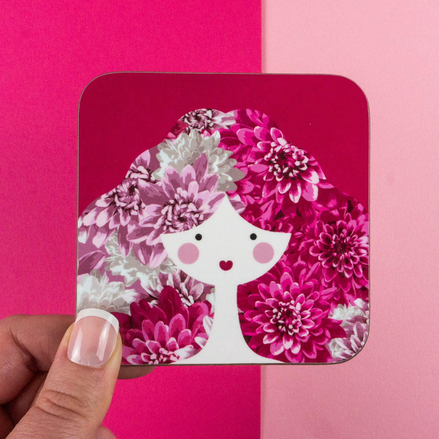 Pink Floral Lady Coaster