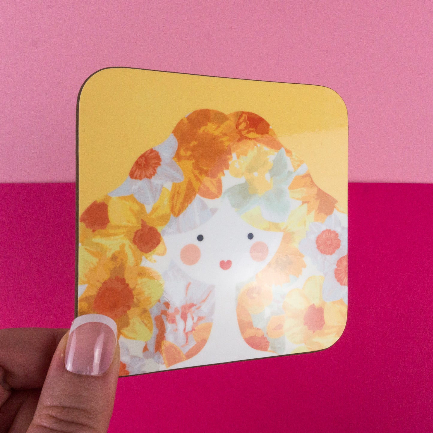 Yellow Floral Lady Coaster