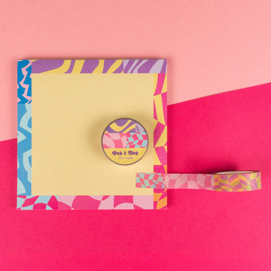 Joyful Colour Square Notepad With Free Washi!