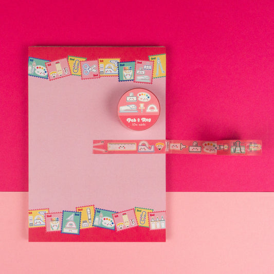 Stationery Stamps A5 Notepad With Free Washi!