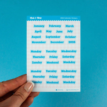 Months and Days Sticker Sheet