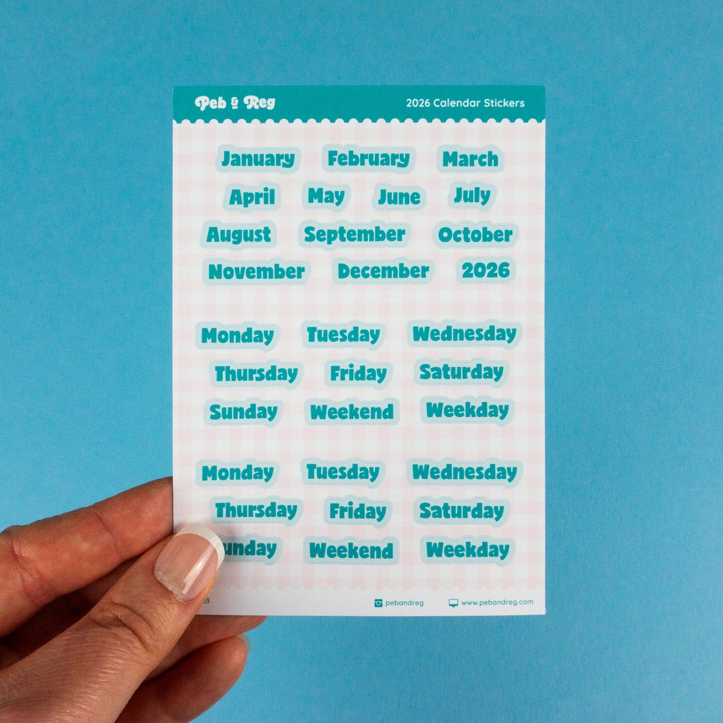 Months and Days Sticker Sheet