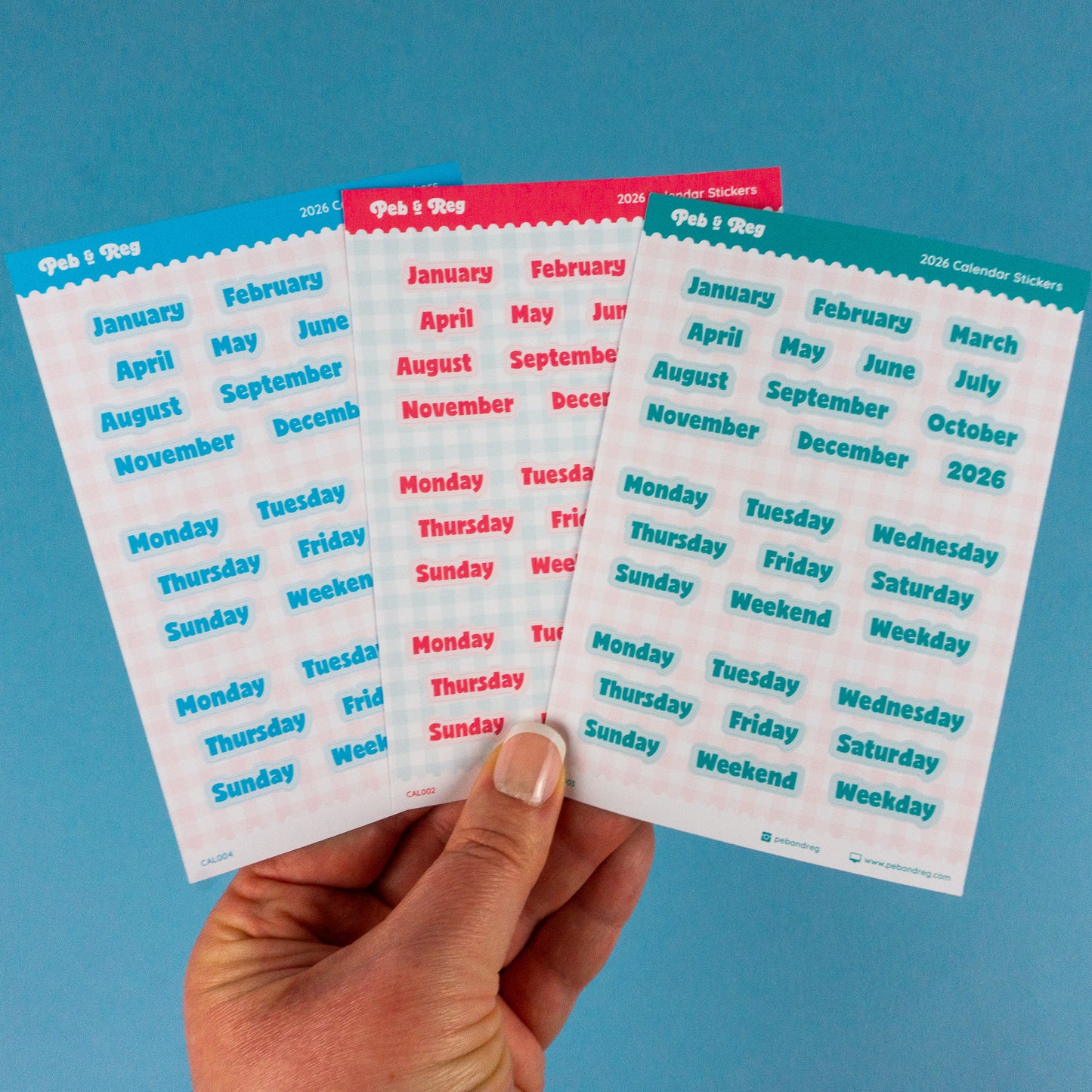 Months and Days Sticker Sheet