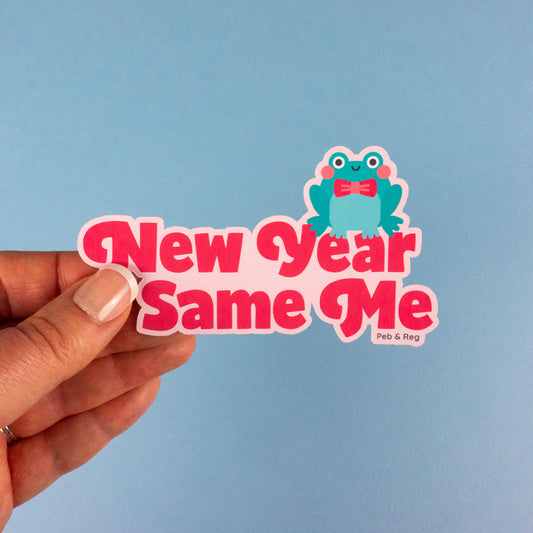 New Year, Same Me Frog Diecut Sticker