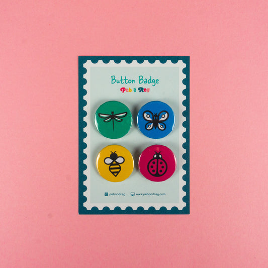 Sample Insect Party Button Badges